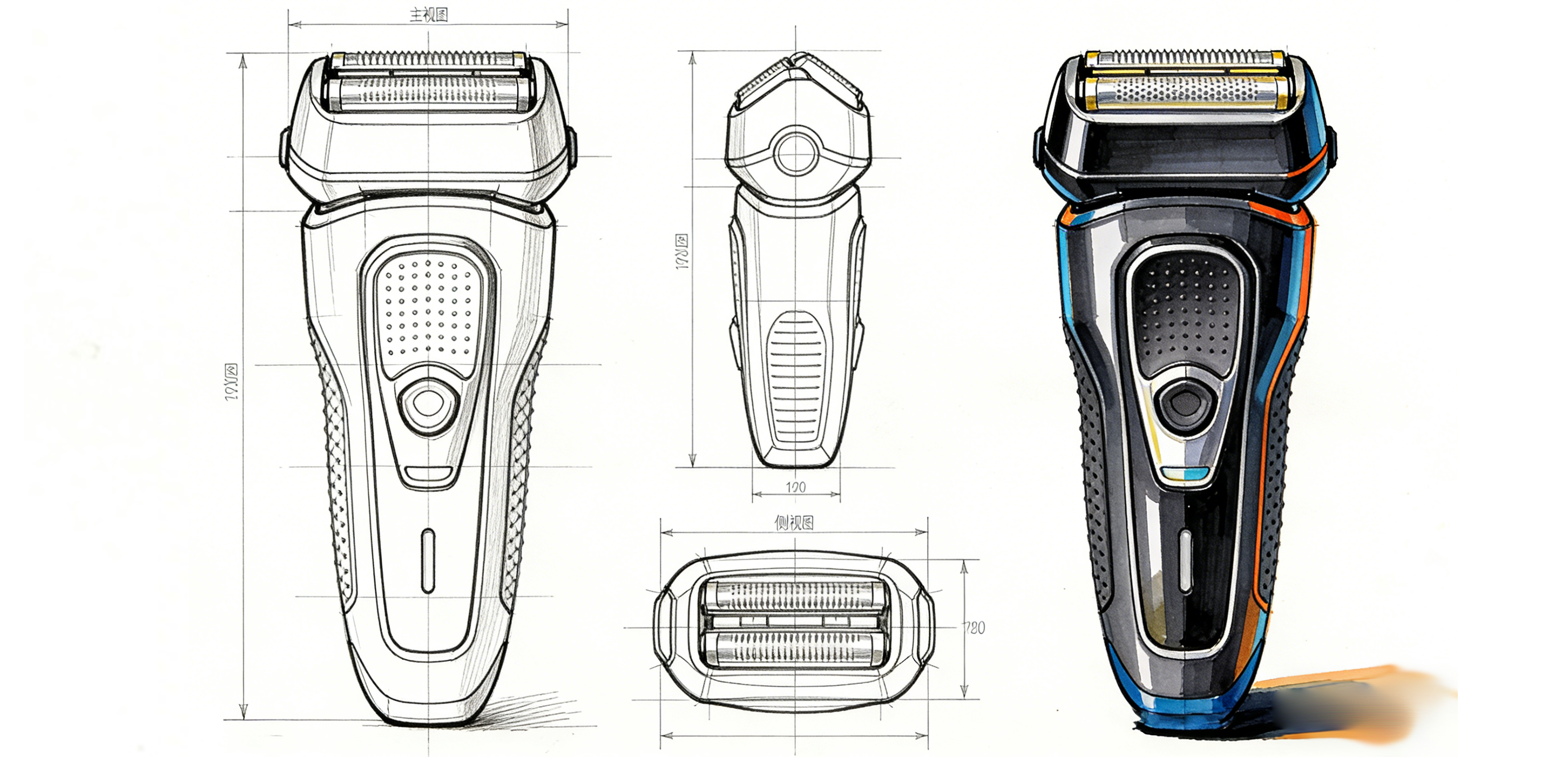 3D建模作品展示,复杂的几何结构,金属质感表面,光影效果突出,深色背景